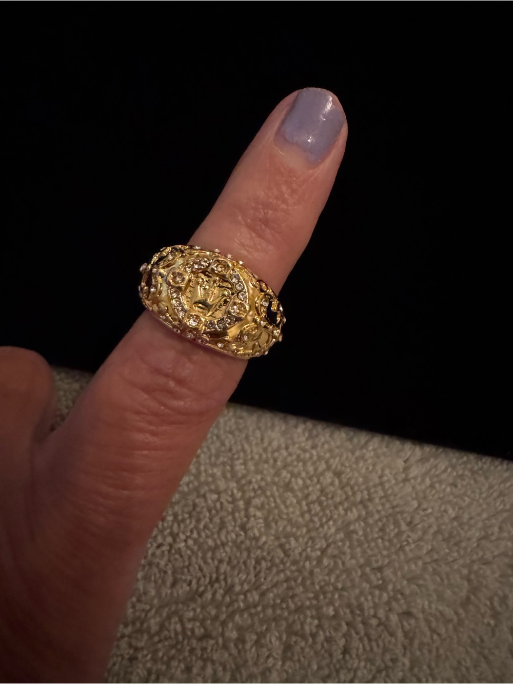 Gold Lion Medallion Statement Ring - Women's Fashion Jewelry